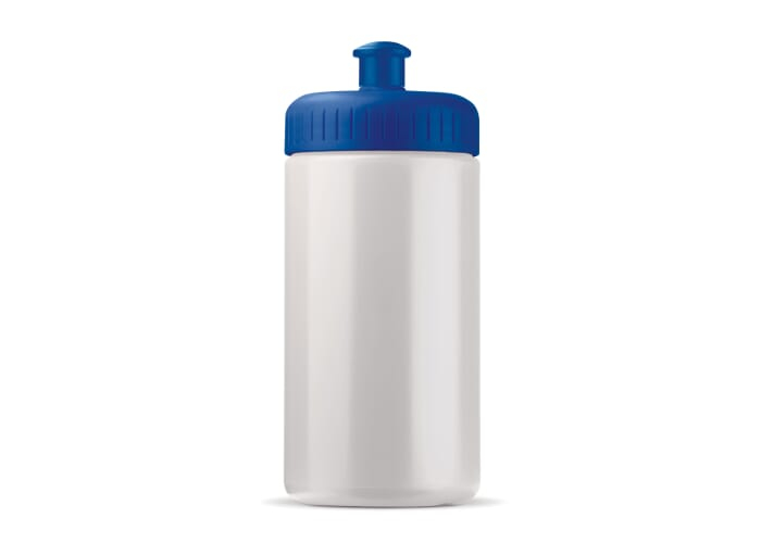 Bidon sport promotionnel Basic - 500 ml Blanc / bleu foncé